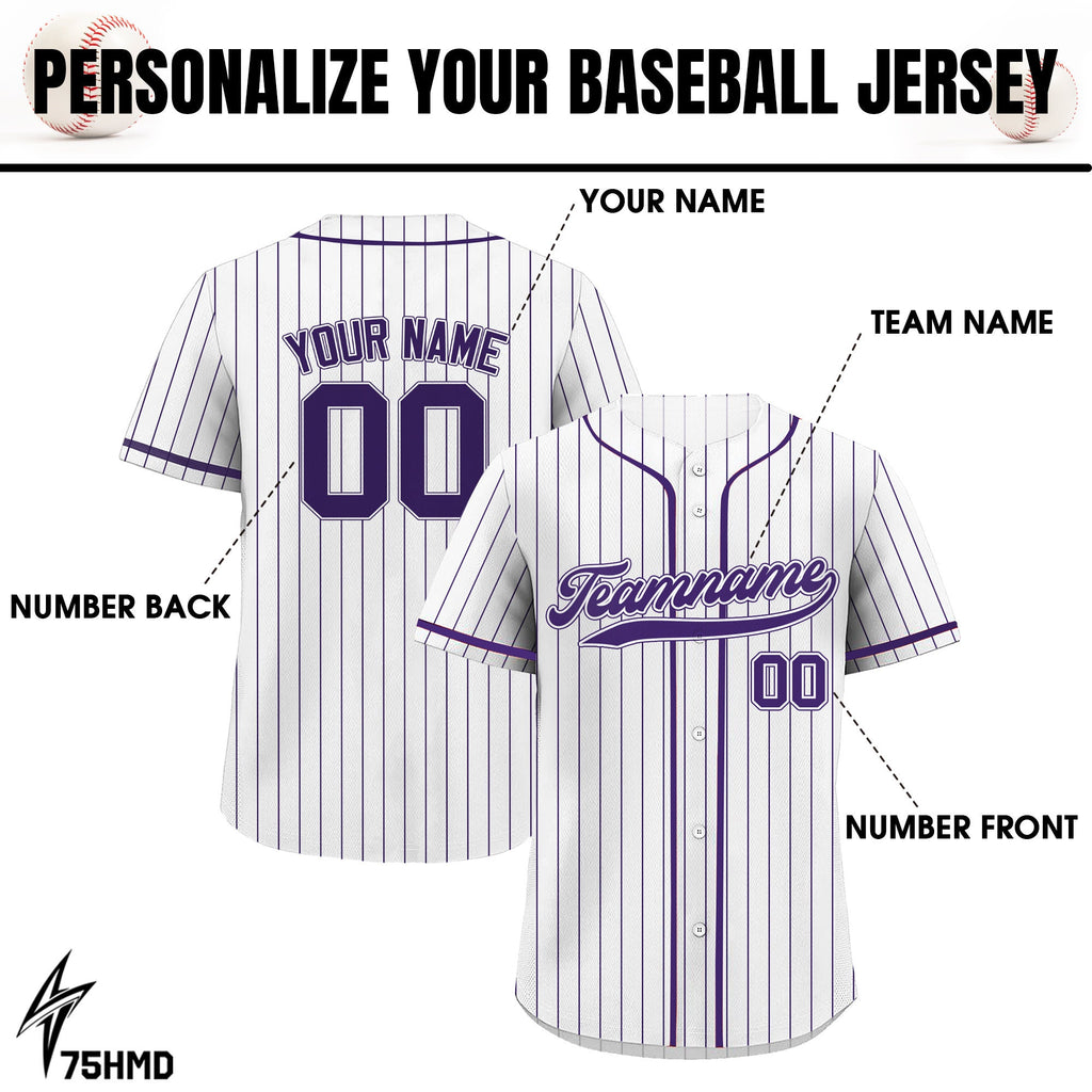 Pinstripe Custom Baseball Jersey with Teamname Name Number Logo, Personalized Jersey Shirt for Men Women Youth Kid, Gift for Baseball Fan