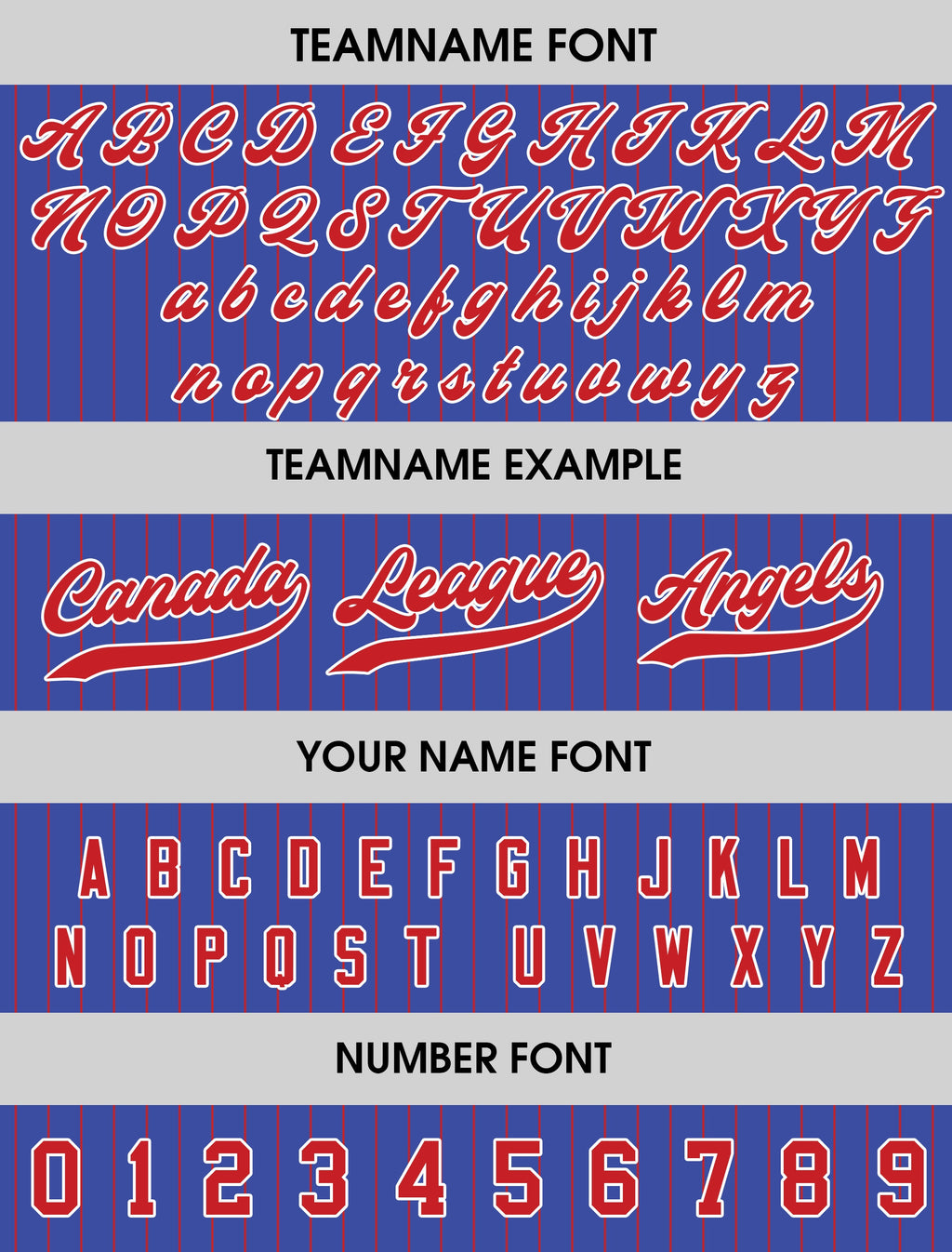 Printed Royal Blue Red Pinstripe Custom Baseball Jersey with Teamname Name Number, Jerseys Shirt for Men Women Youth, Gift for Baseball Fans