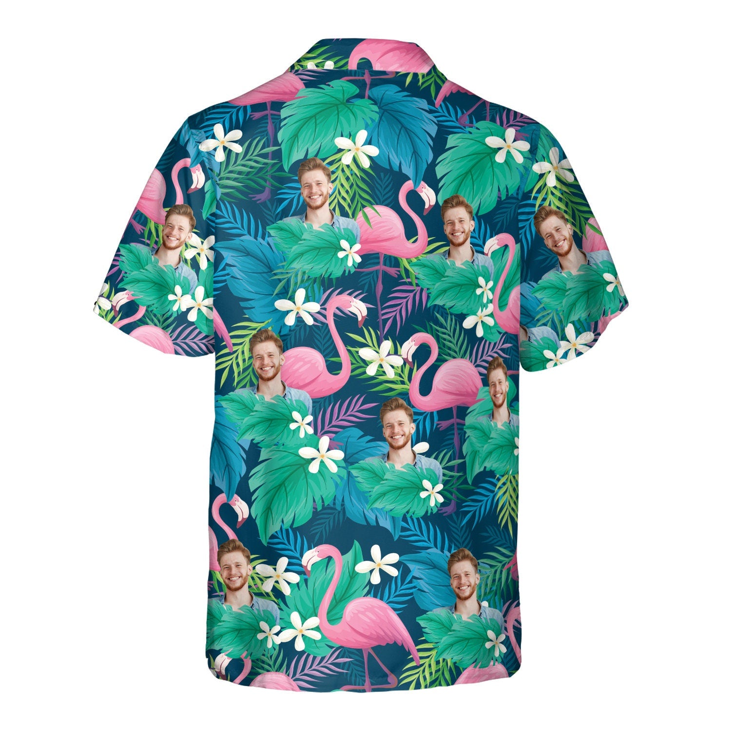 Custom Hawaiian Shirt with Face for Men/Women, Hawaiian Vacation Style Shirts, Personalized Photo Pet Tropical Beach Button Down Shirts