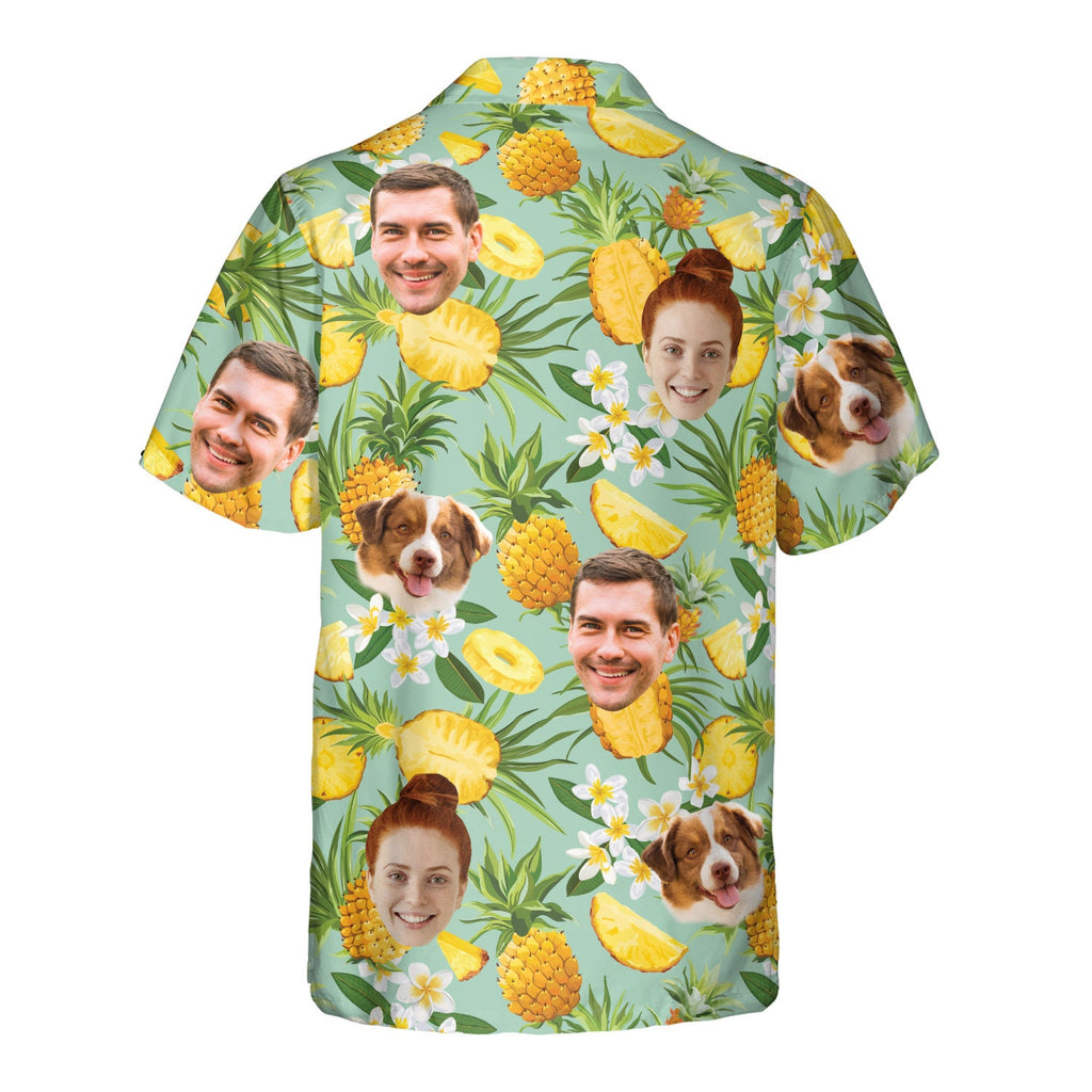 Custom Hawaiian Shirt with Face for Men/Women, Hawaiian Vacation Party Shirts, Personalized Photo Pet Tropical Beach Button Down Shirts
