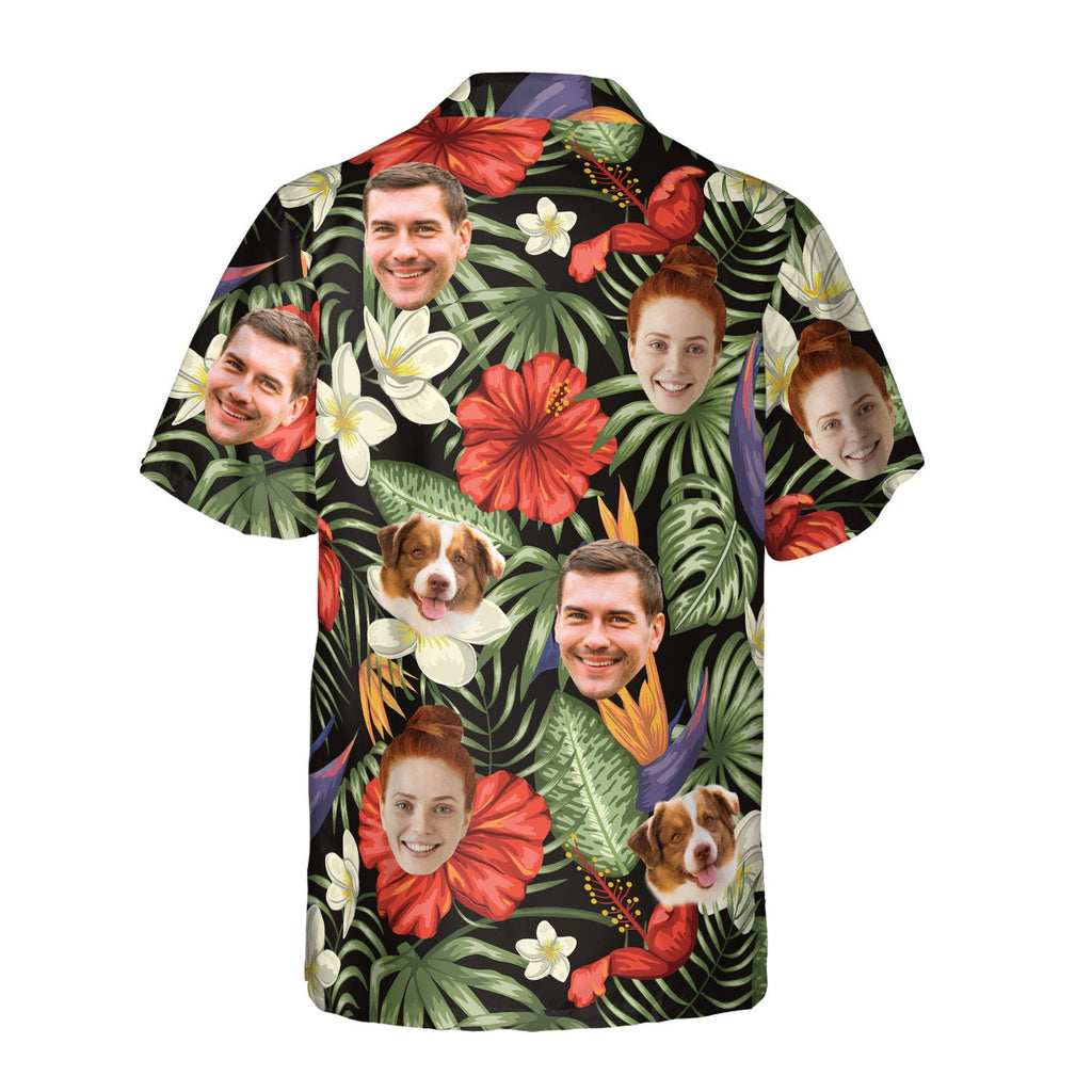 Custom Hawaiian Shirt with Face for Men/Women, Hawaiian Vacation Style Shirts, Personalized Photo Pet Tropical Beach Button Down Shirts