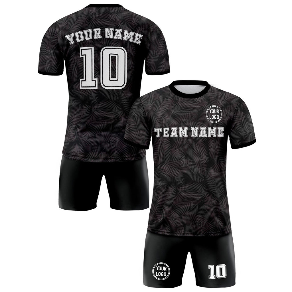 Custom Soccer Jersey for Men Women Youth with Personalized Team Name Logo Number, Black Soccer Jersey Shirt, Polyester Soccer Jersey Shirt