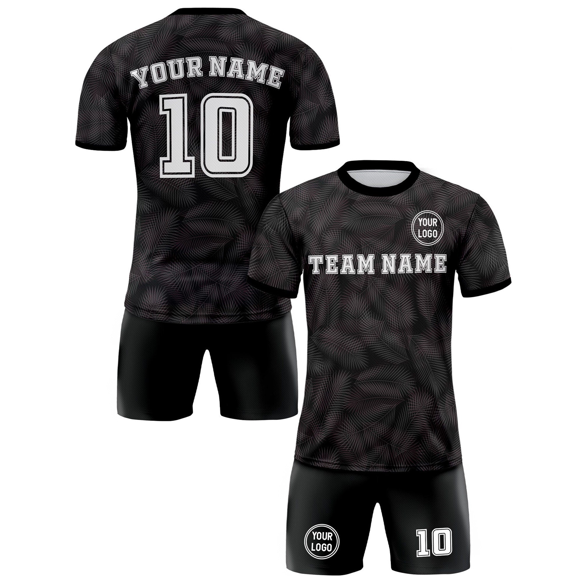 Custom Soccer Jersey for Men Women Youth with Personalized Team Name Logo Number, Black Soccer Jersey Shirt, Polyester Soccer Jersey Shirt