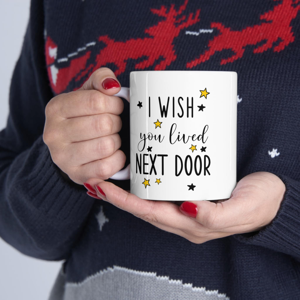 Personalized I Wish You Lived Next To Me Mug with Custom Name, 11oz 15oz Best Friend Mug, Long Distance State To State Gift, Bestie Name Mug