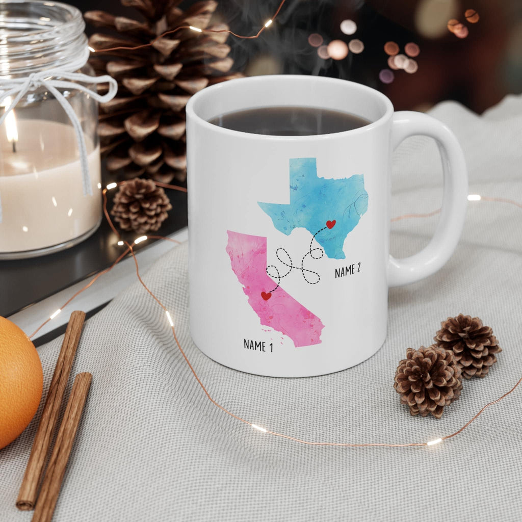Personalized I Wish You Lived Next To Me Mug with Custom Name, 11oz 15oz Best Friend Mug, Long Distance State To State Gift, Bestie Name Mug