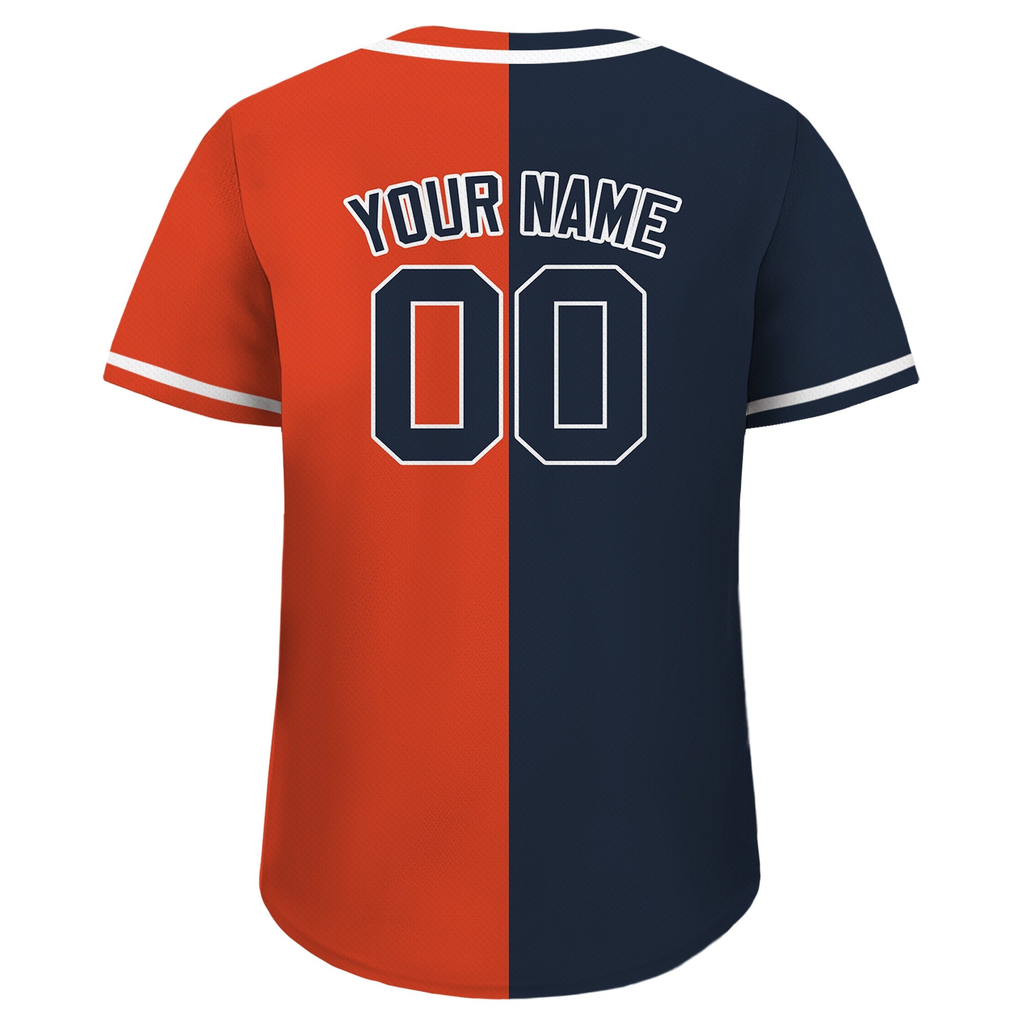 Custom Baseball Jersey with Teamname Name Number,Jersey Shirt for Men Women Youth,Printed Navy Orange Personalized Split Button Down Jerseys