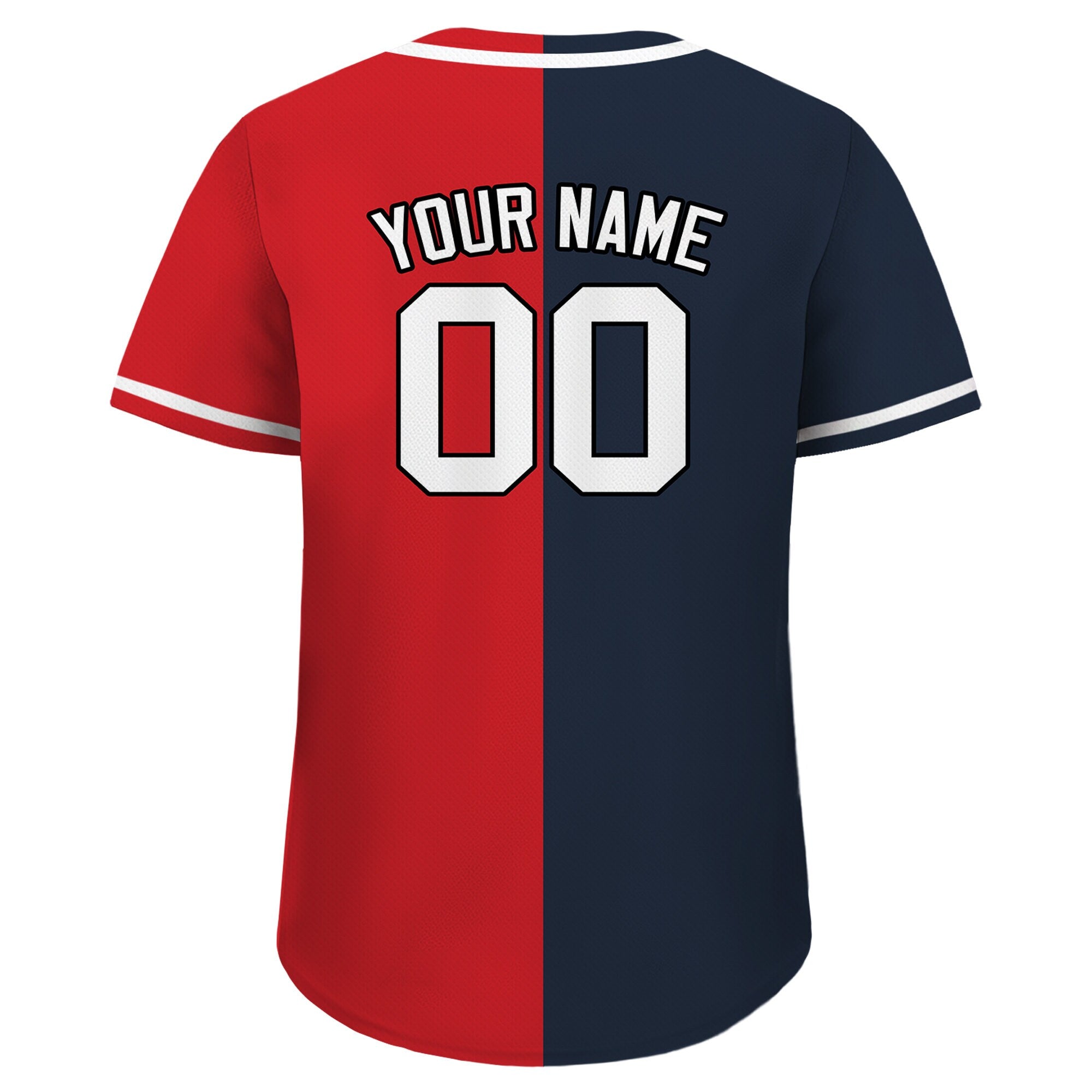 Custom Baseball Jersey with Teamname Name Number, Jersey Shirt for Men Women Youth, Personalized Split Button Down Jerseys Printed Navy Red