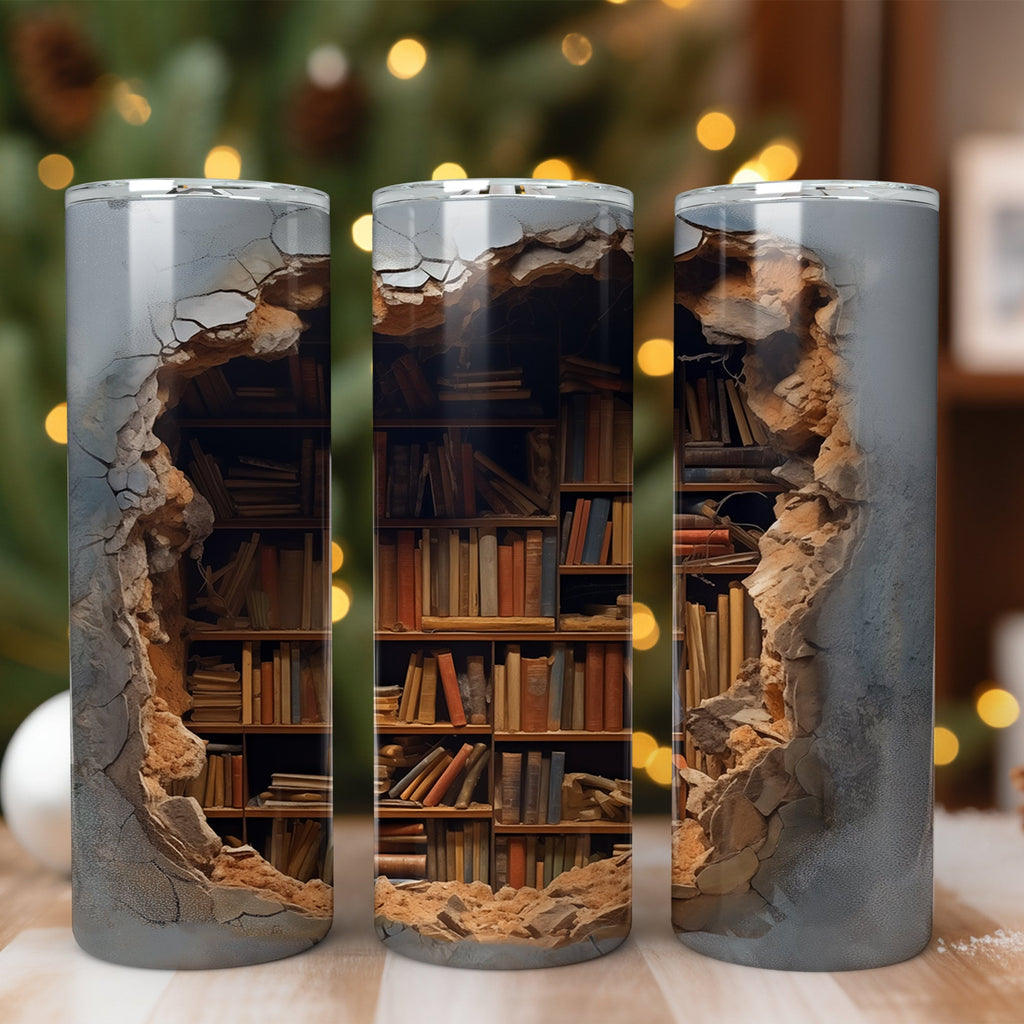 3D Bookshelf Coffee Mug, Library Bookshelf Mug, Book Lover Tumbler 20oz, 3D Book Shelf Mug Gifts for Bookworms, Reading Gifts, Librarians