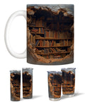 3D Bookshelf Coffee Mug, Library Bookshelf Mug, Book Lover Tumbler 20oz, 3D Book Shelf Mug Gifts for Bookworms, Reading Gifts, Librarians
