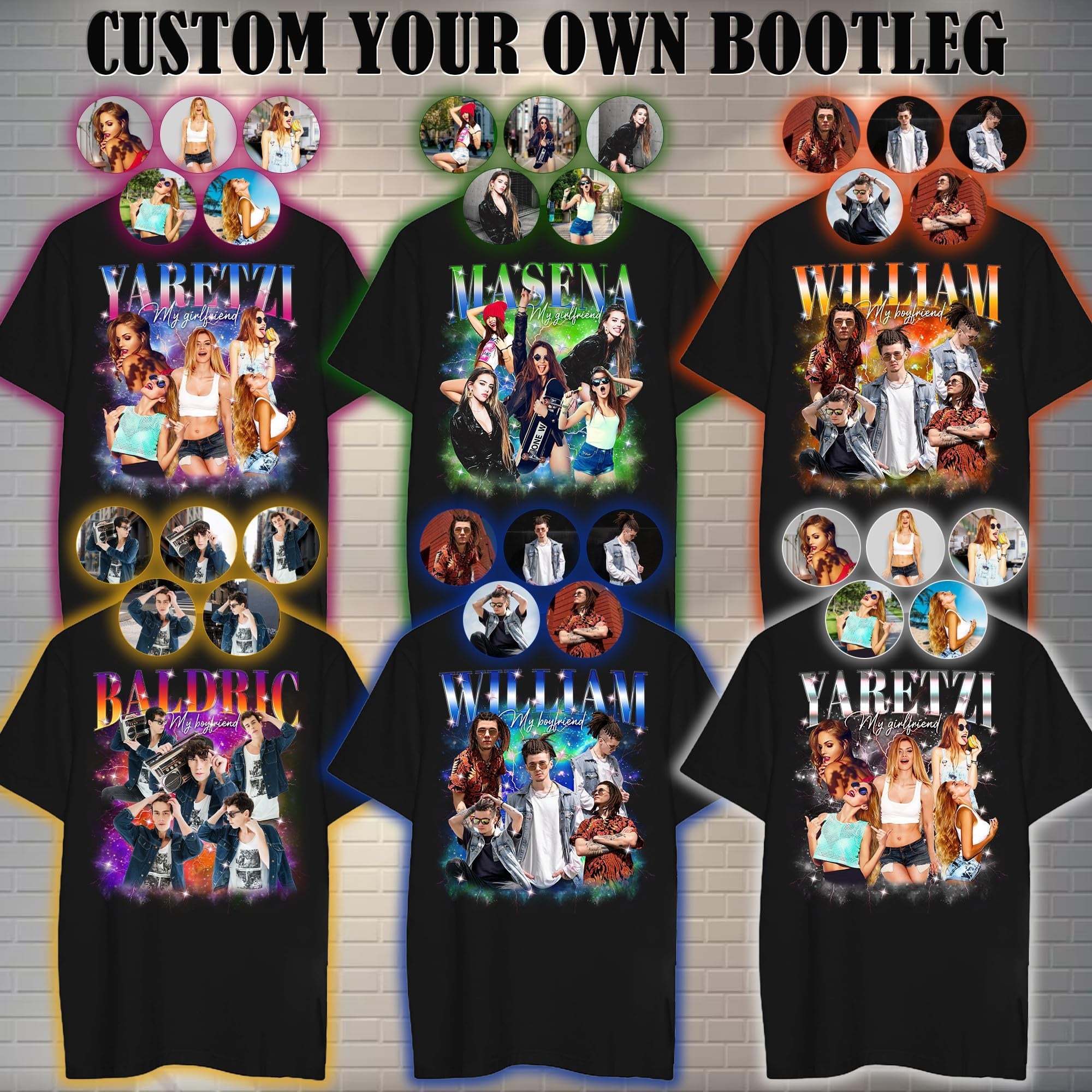 Custom Your Own Rap Tee, Personalized Shirts with your Photo, Custom Photo Shirt for Boyfriend Girlfriend, Custom Vintage Graphic Tshirt