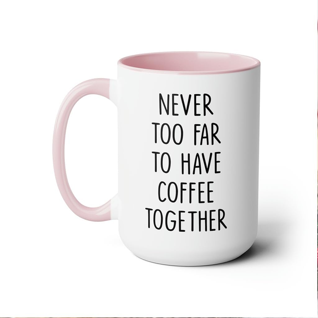 Long Distance Relationships Coffee Mugs with Custom Name City State Map, Distance Coffee Mugs 11oz 15oz, Moving Away Gifts for Friendship