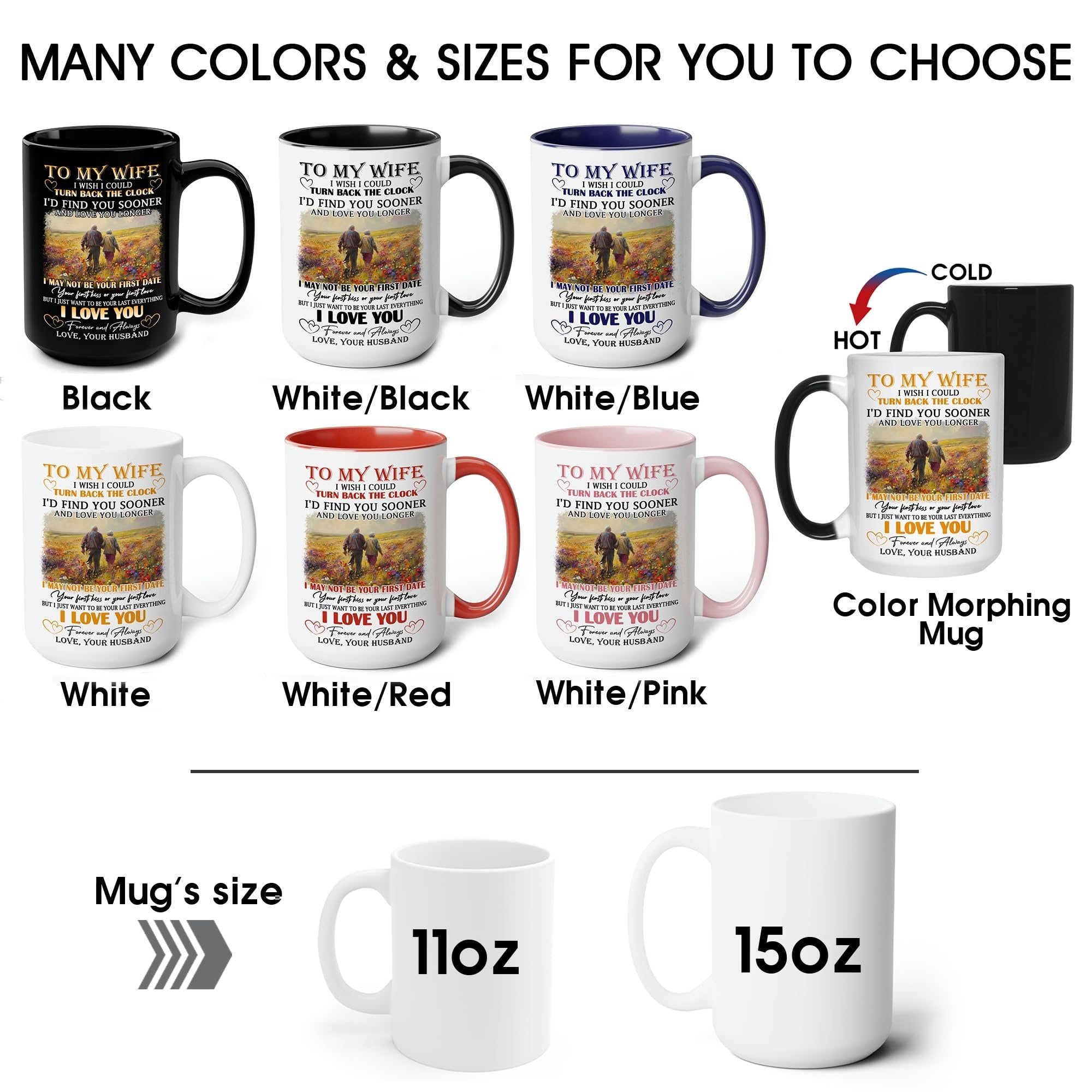 Custom To My Wife Coffee Mug 15oz 11oz, To My Wife Mugs From Husband to Wife Coffee Cup, Personalized Gift For My Wife On Valentine