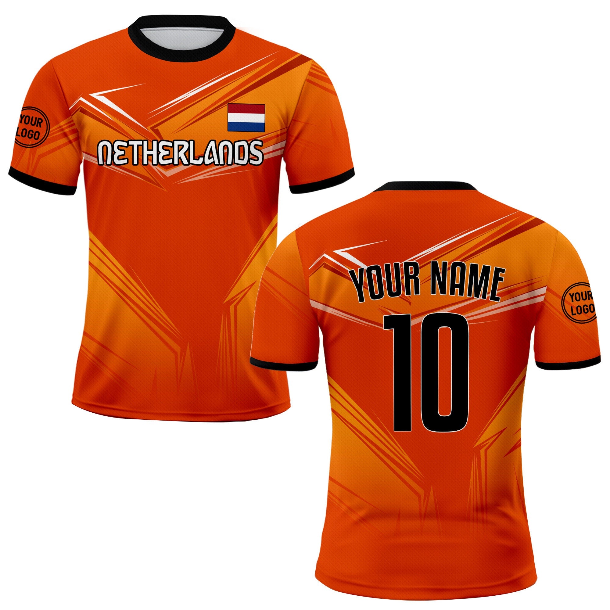 Custom Netherlands Soccer Jersey for Men Women Youth Kid Uniform Shirt for Fans Player Personalized Name Number Logo, National Soccer Jersey