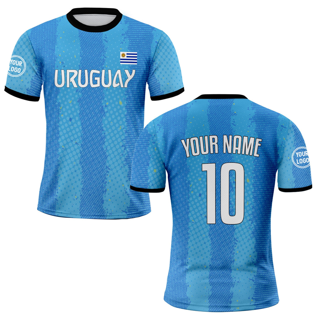 Custom Uruguay Soccer Jersey for Men Women Youth Kid Uniform Shirt for Fans Player Personalized Name Number Logo National Soccer Jersey