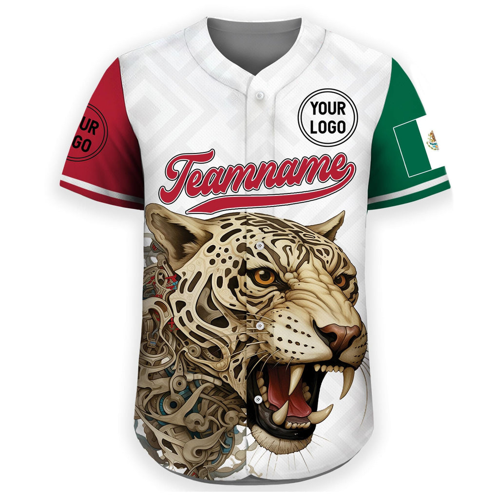 Personalization Mexico Baseball Jersey, Custom Name Mexican Leopard Jersey Shirt for Men Women Youth Kid, Game Day Outfit For Baseball Fans