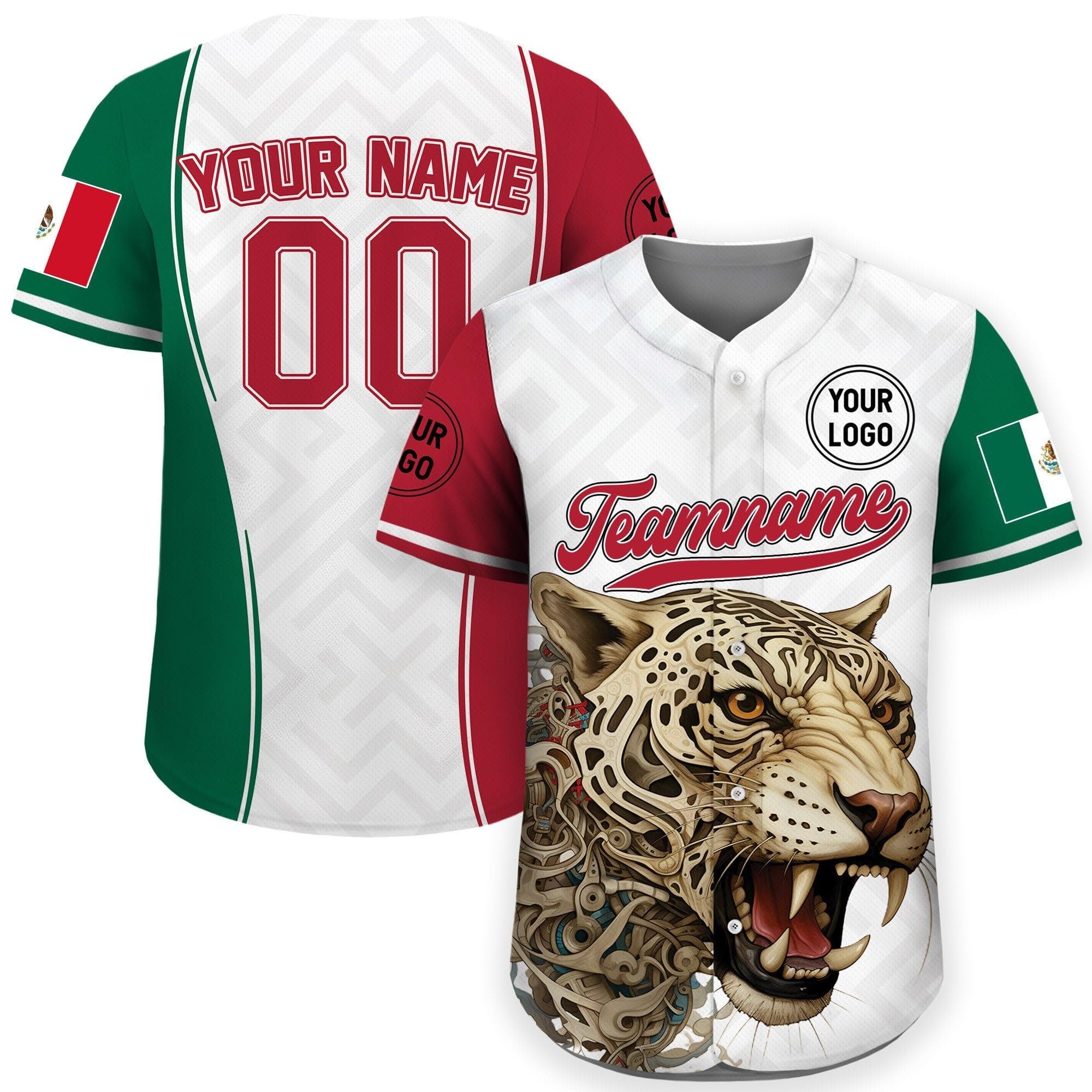 Personalization Mexico Baseball Jersey, Custom Name Mexican Leopard Jersey Shirt for Men Women Youth Kid, Game Day Outfit For Baseball Fans