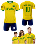 Custom Brazil Soccer Jersey for Men Women Youth Kid Uniform Shirt for Fans Player Personalized Name Number Logo National Soccer Jersey Shirt