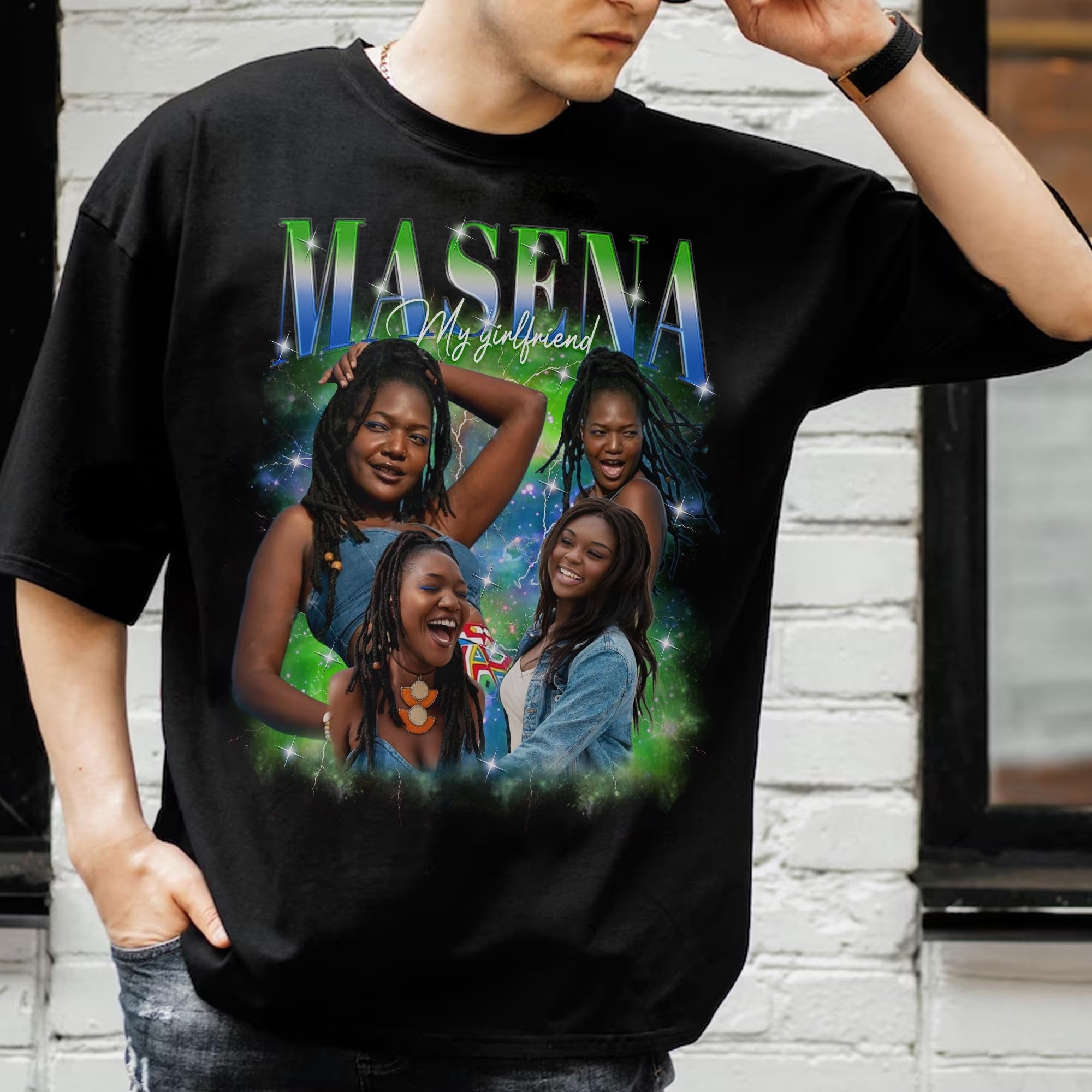 Custom Custom Bootleg Rap Tee, Custom Girlfriend Face Shirt, Custom Photo 90s Vintage Shirt for Boyfriend, Your Own Rap Tee Shirts for lover
