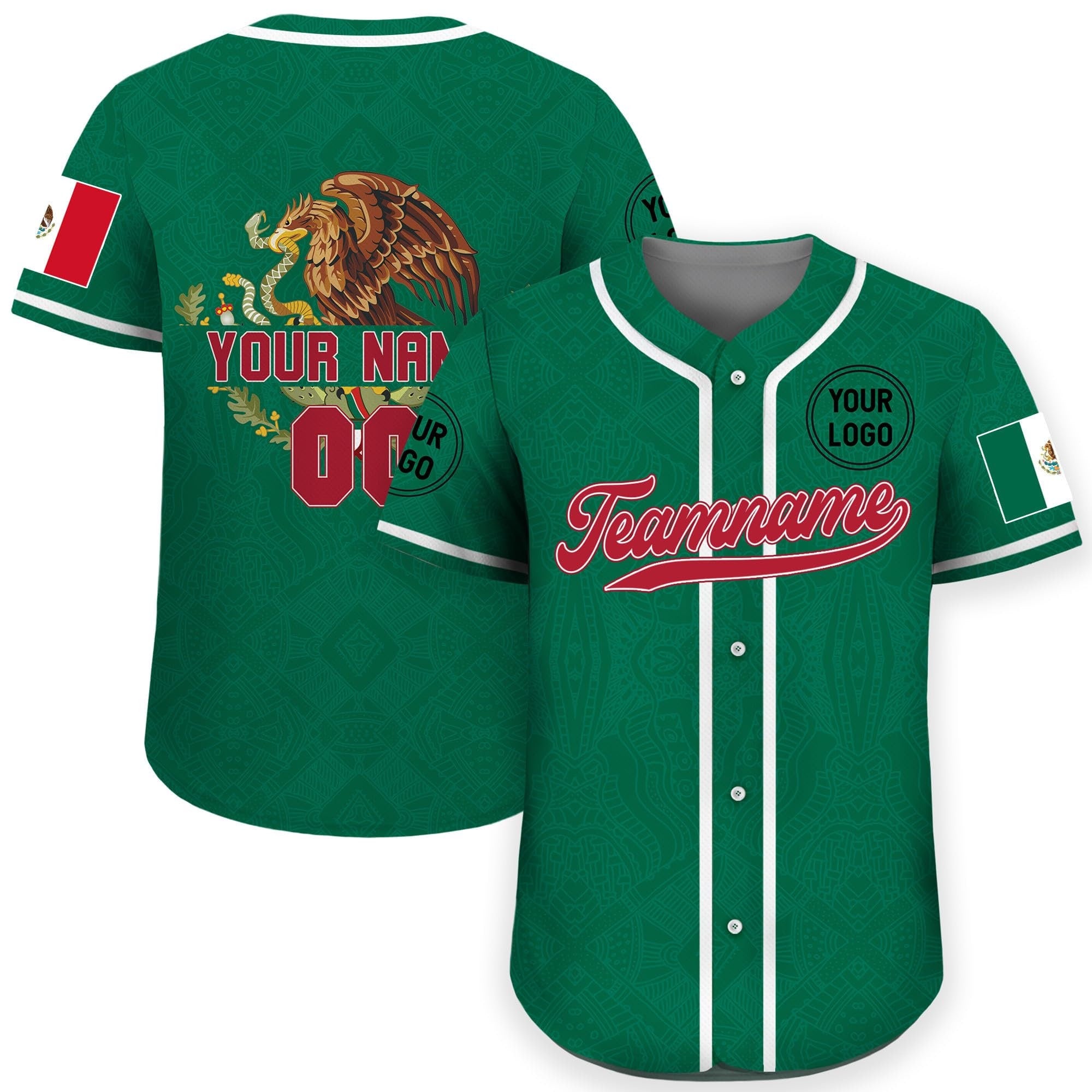 Personalization Mexico Baseball Jersey, Custom Name Mexican Eagle Jersey Shirt for Men Women Youth Kid, Game Day Outfit For Baseball Fans