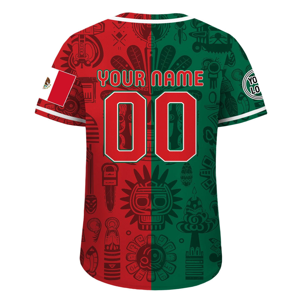 Personalization Mexico Baseball Jersey, Custom Name Mexican Split Jersey Shirt for Men Women Youth Kid, Game Day Outfit For Baseball Fans