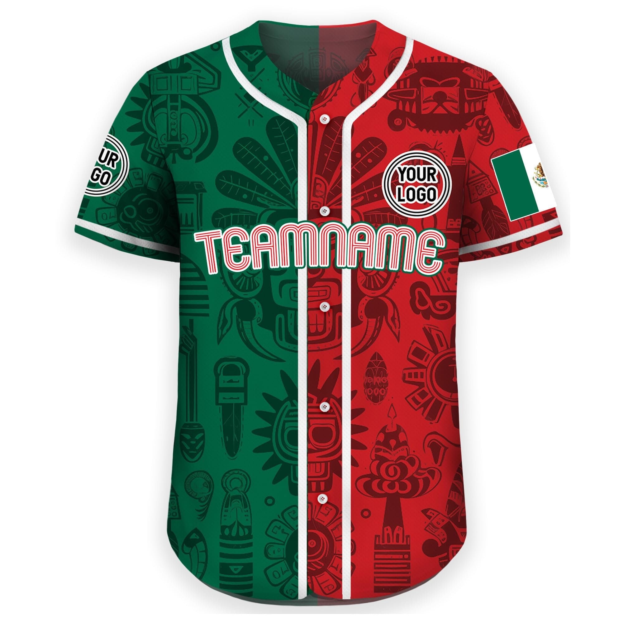 Personalization Mexico Baseball Jersey, Custom Name Mexican Split Jersey Shirt for Men Women Youth Kid, Game Day Outfit For Baseball Fans