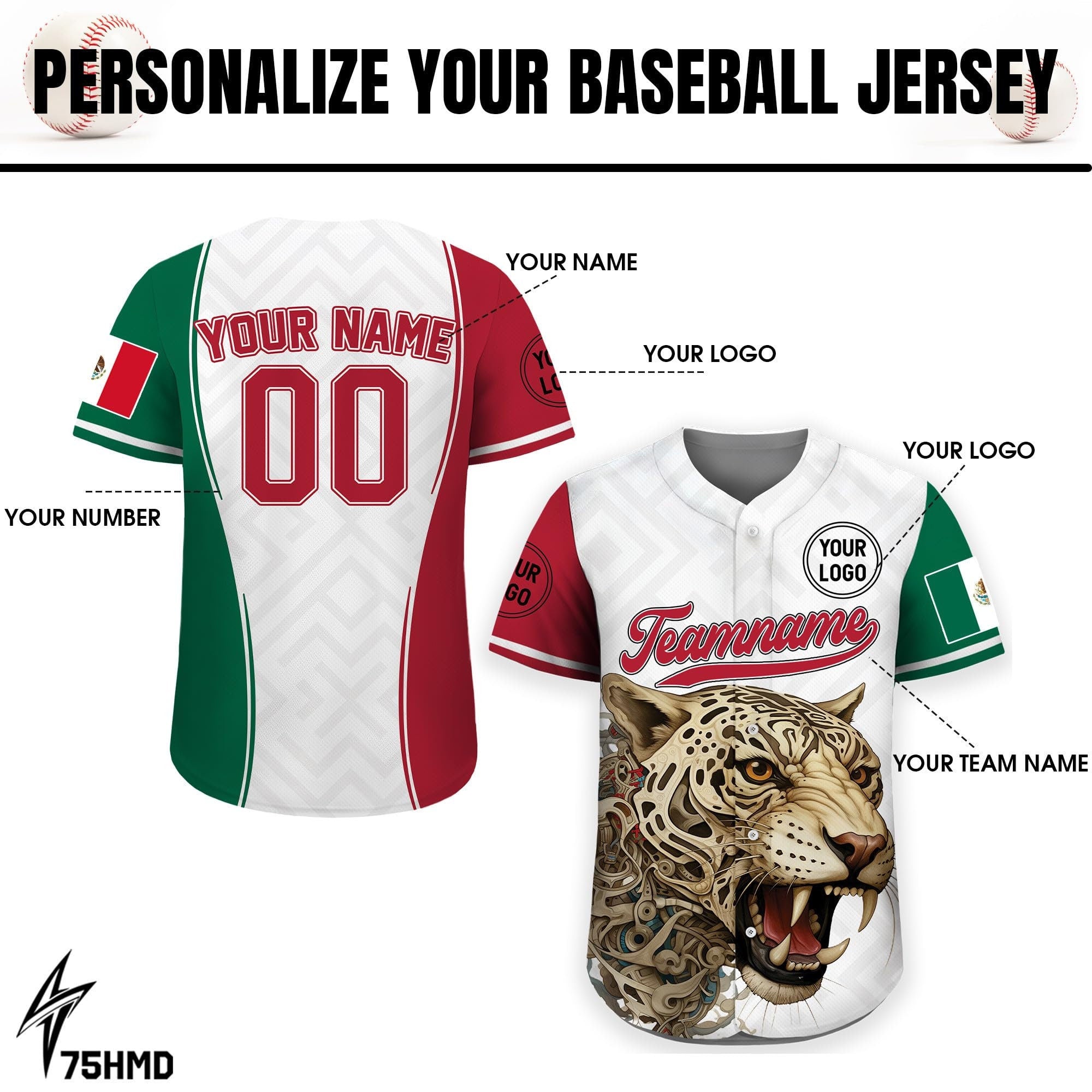 Personalization Mexico Baseball Jersey, Custom Name Mexican Leopard Jersey Shirt for Men Women Youth Kid, Game Day Outfit For Baseball Fans