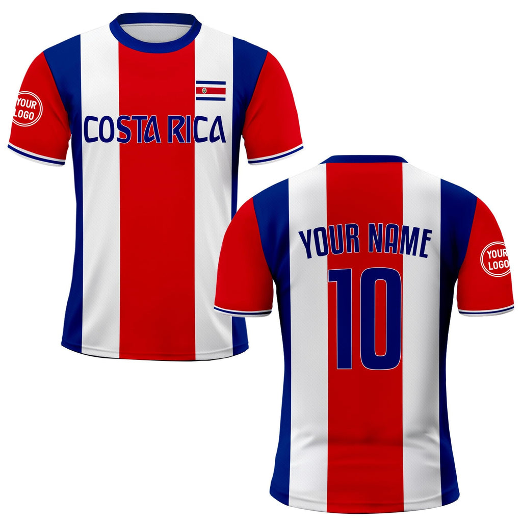 Custom Costa Rica Soccer Jersey for Men Women Youth Kid Uniform Shirt for Fans Player, Personalized Name Number National Soccer Jersey