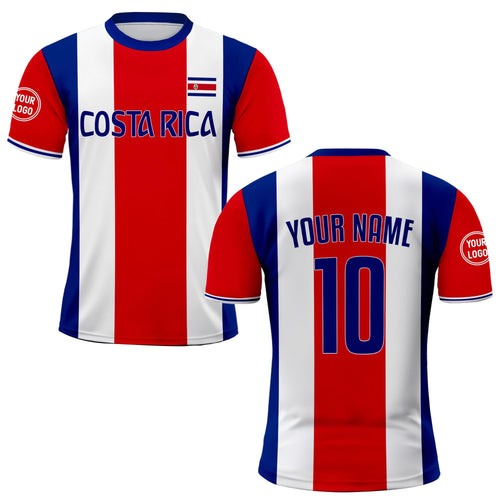 Custom Costa Rica Soccer Jersey for Men Women Youth Kid Uniform Shirt for Fans Player, Personalized Name Number National Soccer Jersey
