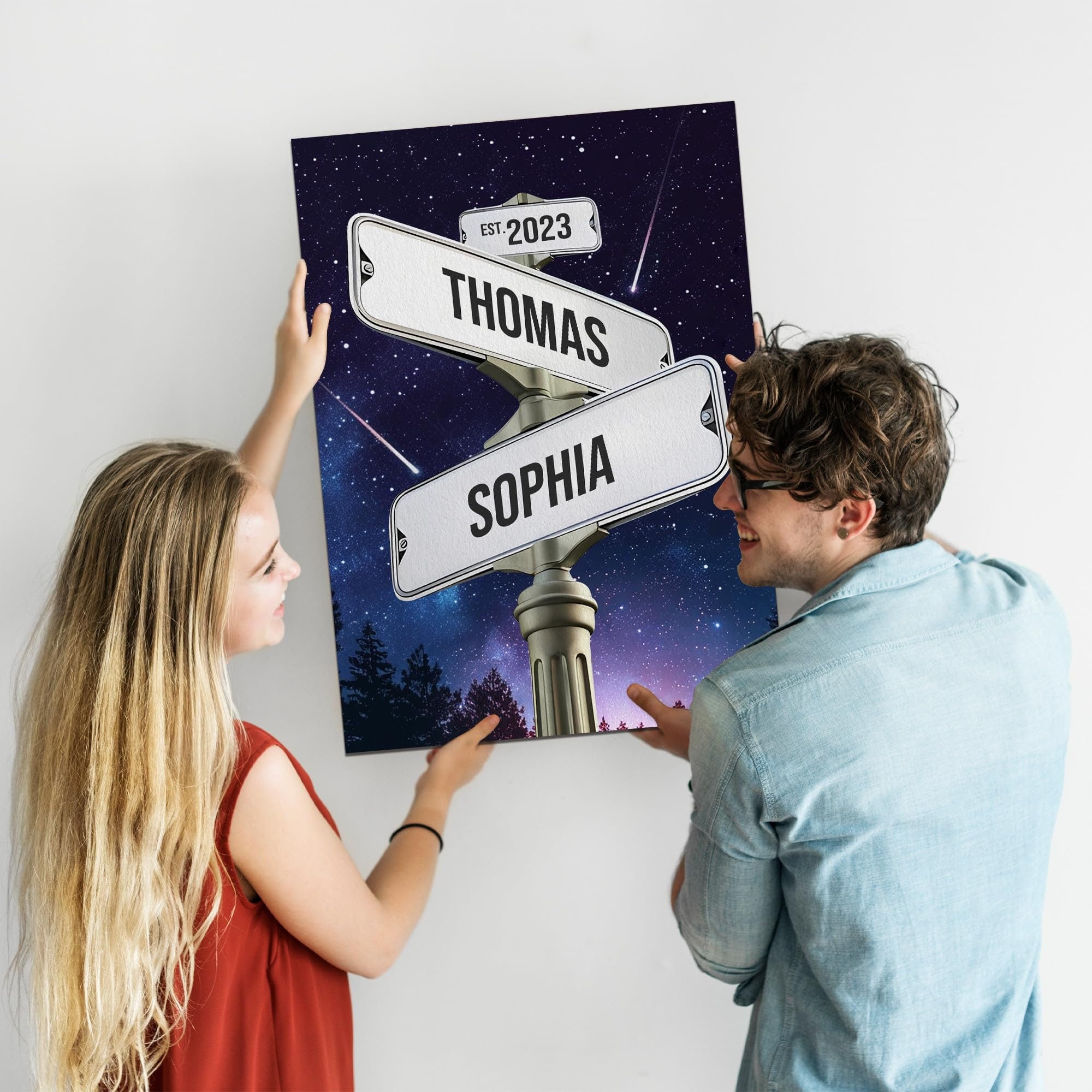 Personalized Vintage Street Sign Canvas Ready To Hang, Gift for Anniversaries Weddings, Custom Name Street Sign gift for husband