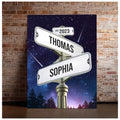 Personalized Vintage Street Sign Canvas Ready To Hang, Gift for Anniversaries Weddings, Custom Name Street Sign gift for husband