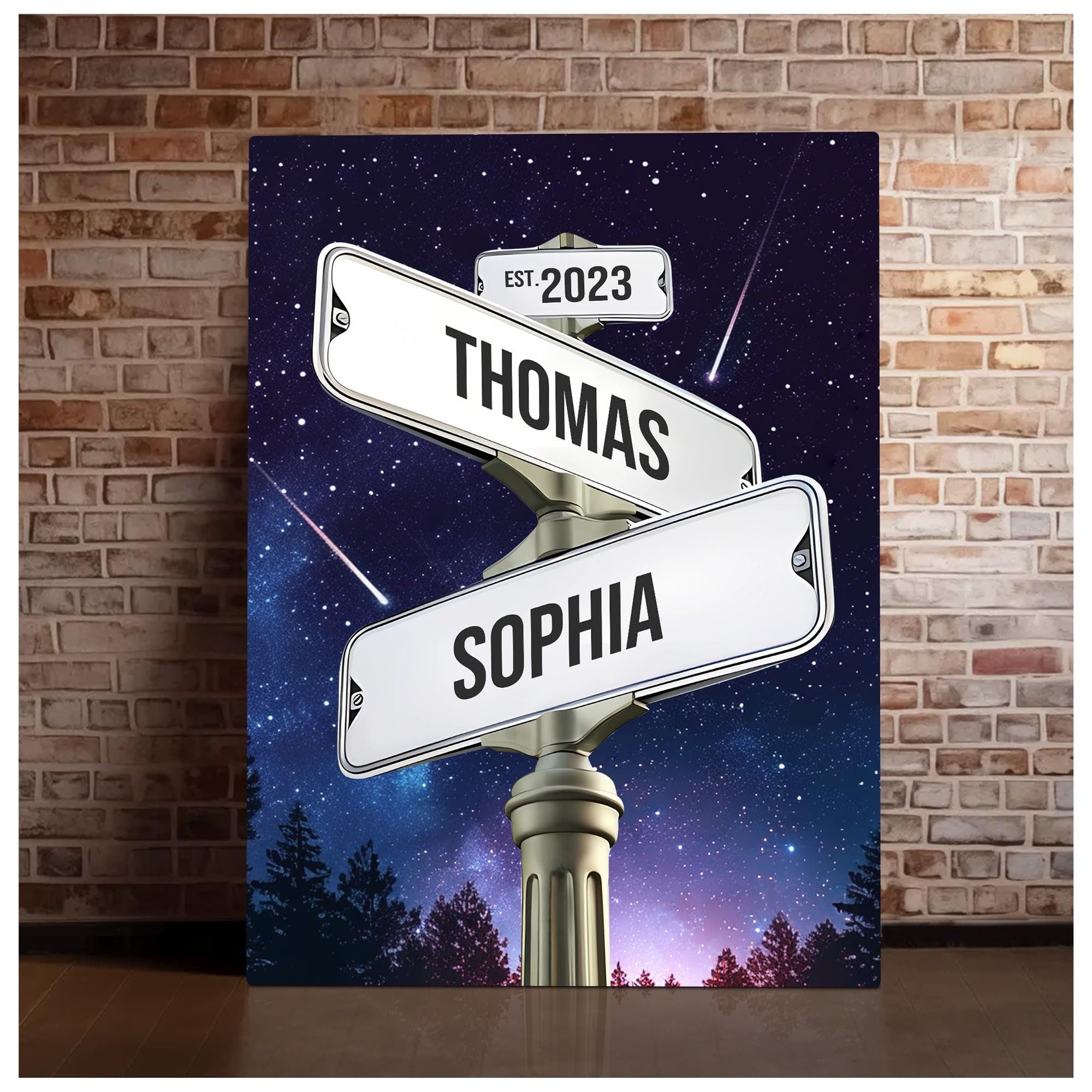 Personalized Vintage Street Sign Canvas Ready To Hang, Gift for Anniversaries Weddings, Custom Name Street Sign gift for husband
