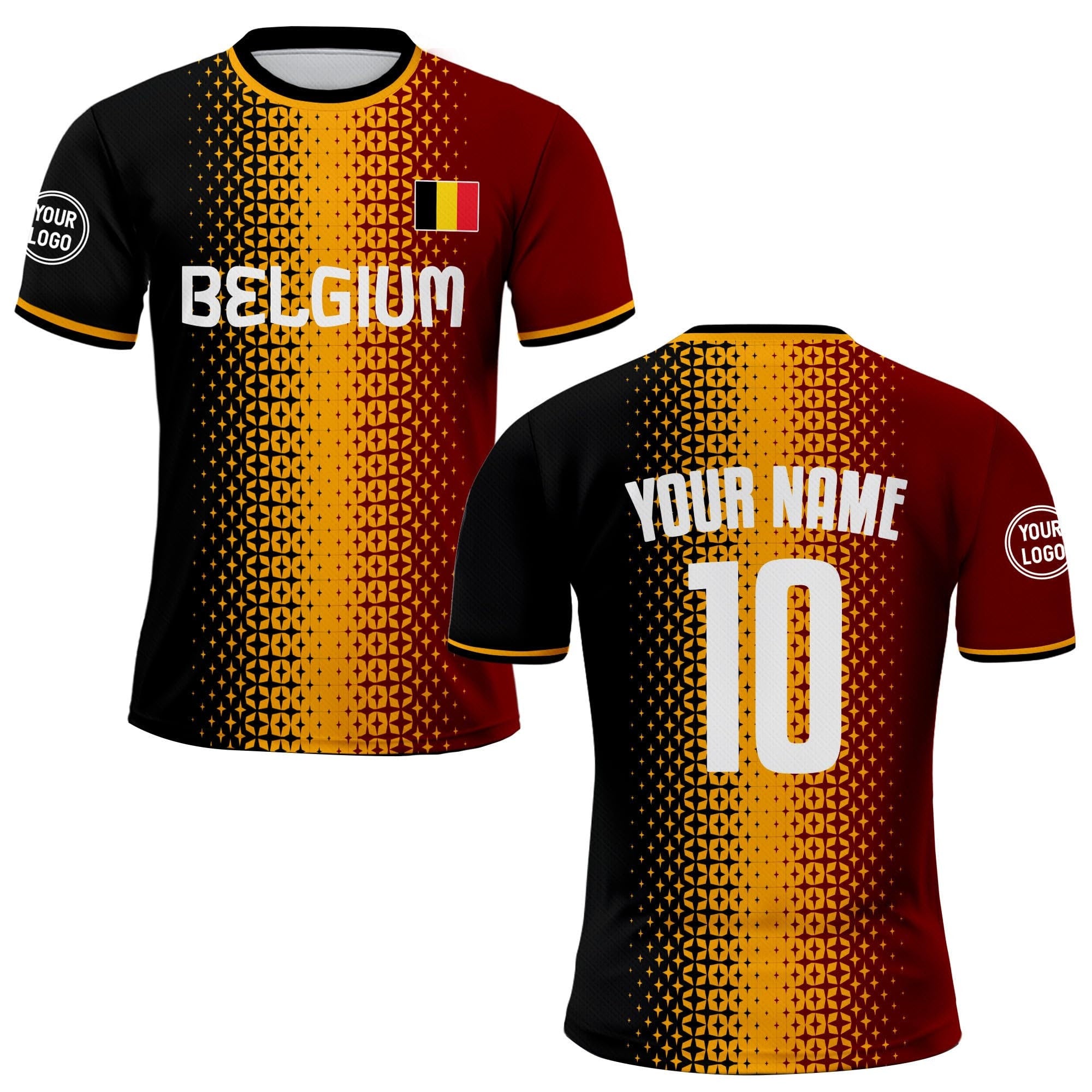 Custom Belgium Soccer Jersey for Men Women Youth Kid Uniform Shirt for Fans Player, Personalized Name Number Belgium National Soccer Jersey
