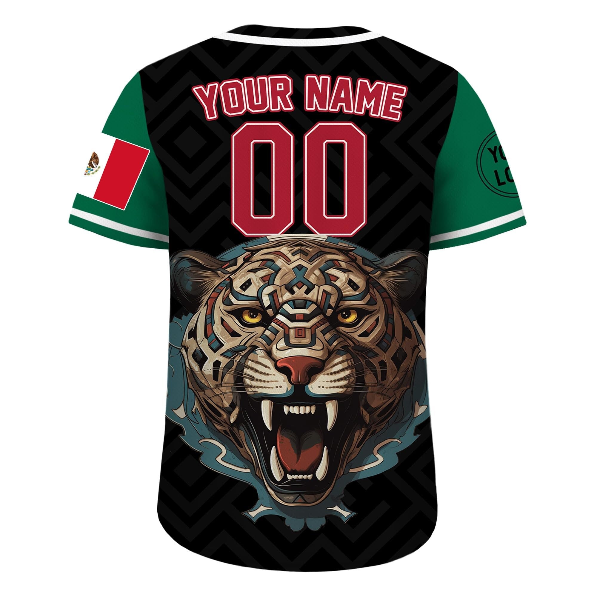 Personalization Mexico Baseball Jersey, Custom Name Mexican Leopard Jersey Shirt for Men Women Youth Kid, Uniform for Mexican Baseball Fans