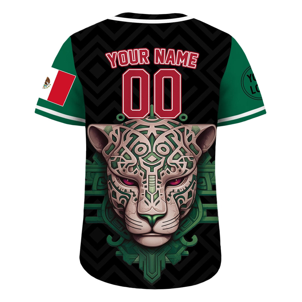 Personalization Mexico Baseball Jersey for Men Women Youth Kid, Custom Team Name, Name, Number Mexican Leopard Jersey Shirt with Mexico Flag
