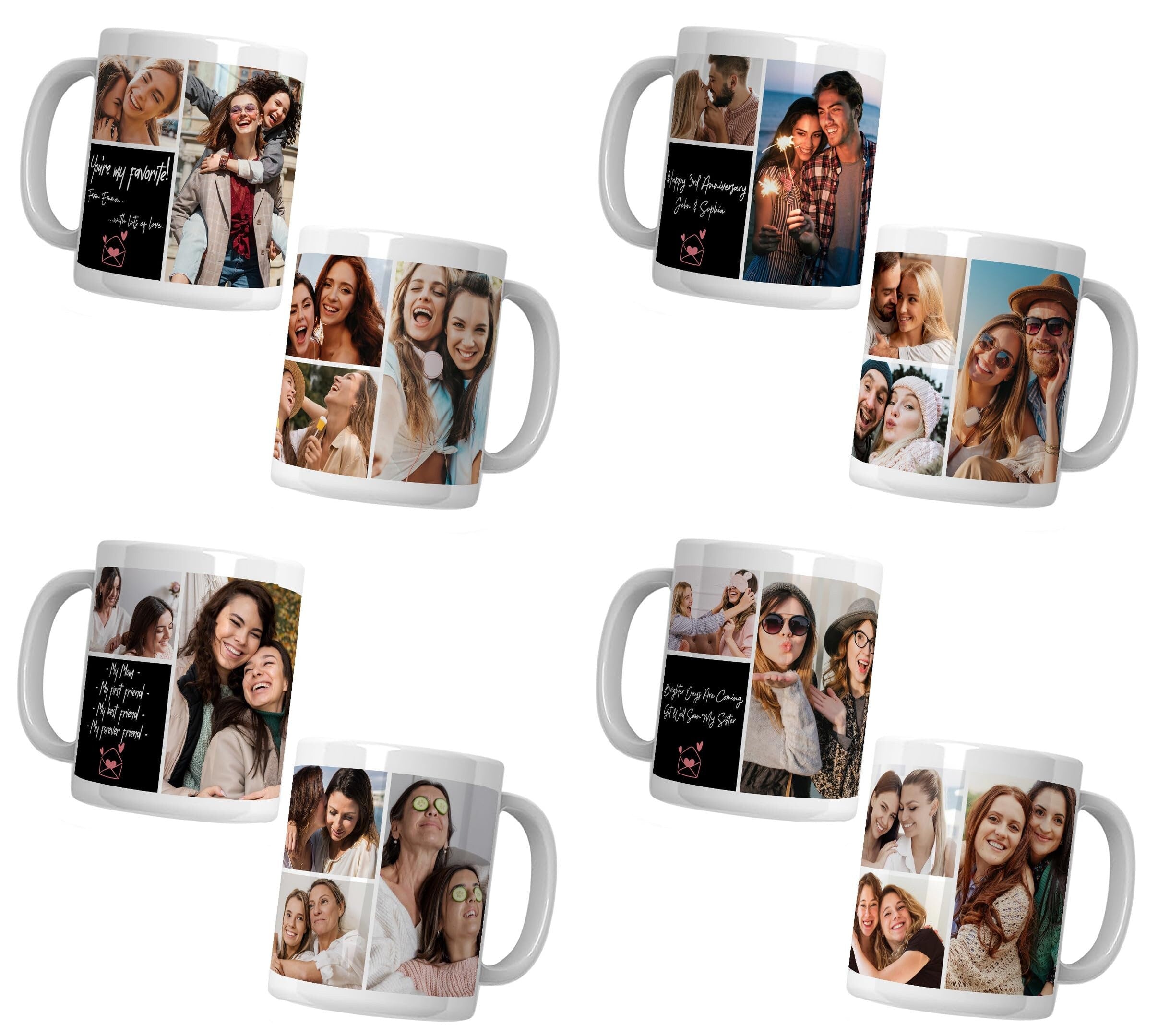 Custom Mug with Photo Text for Best Friend Sister Mom , Personalized Mug with Picture, 11oz 15oz Ideal Mug Gift, Cute Coffee Mugs for Women