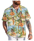 Custom Hawaiian Shirt with Face for Men Women, Personalized Hawaiian Gifts for Girlfriend Boyfriend Couple, Tropical Beach Button Down Shirt
