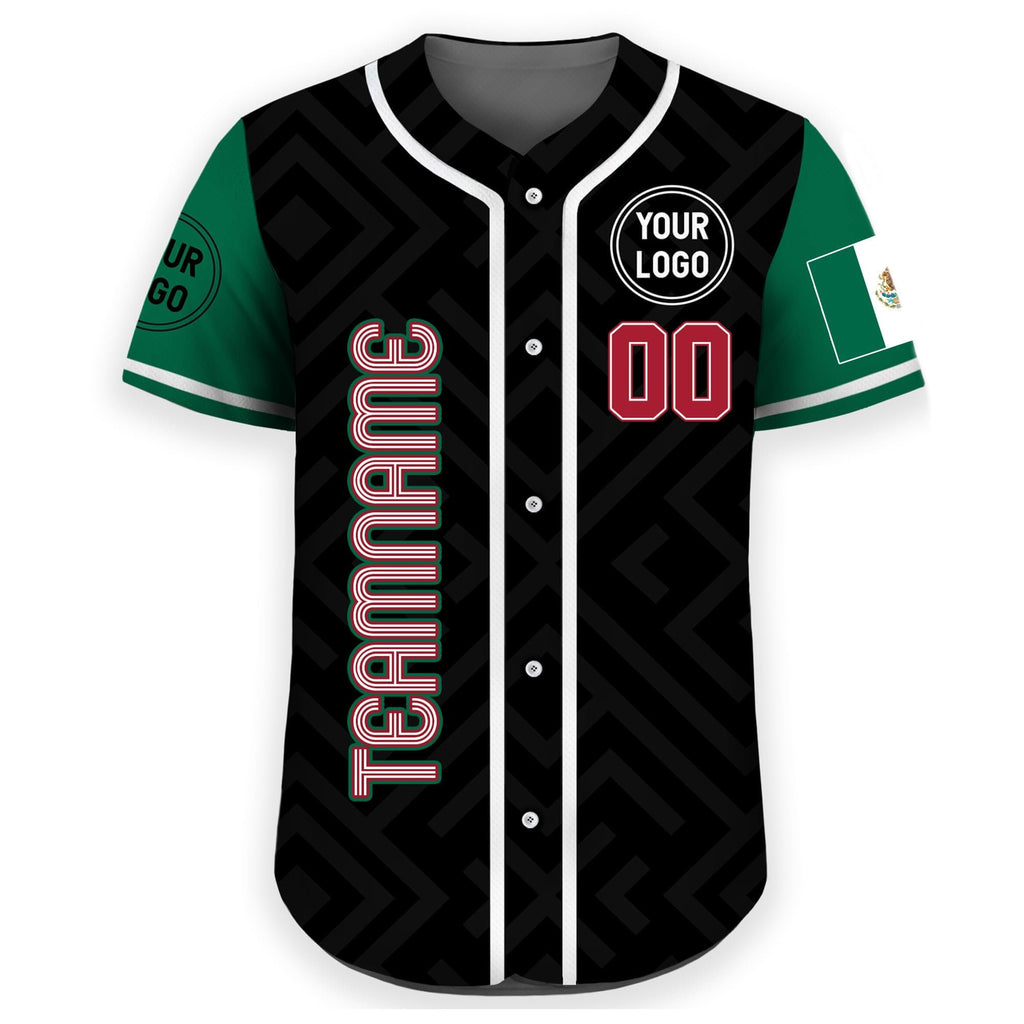 Personalization Mexico Baseball Jersey for Men Women Youth Kid, Custom Team Name, Name, Number Mexican Leopard Jersey Shirt with Mexico Flag