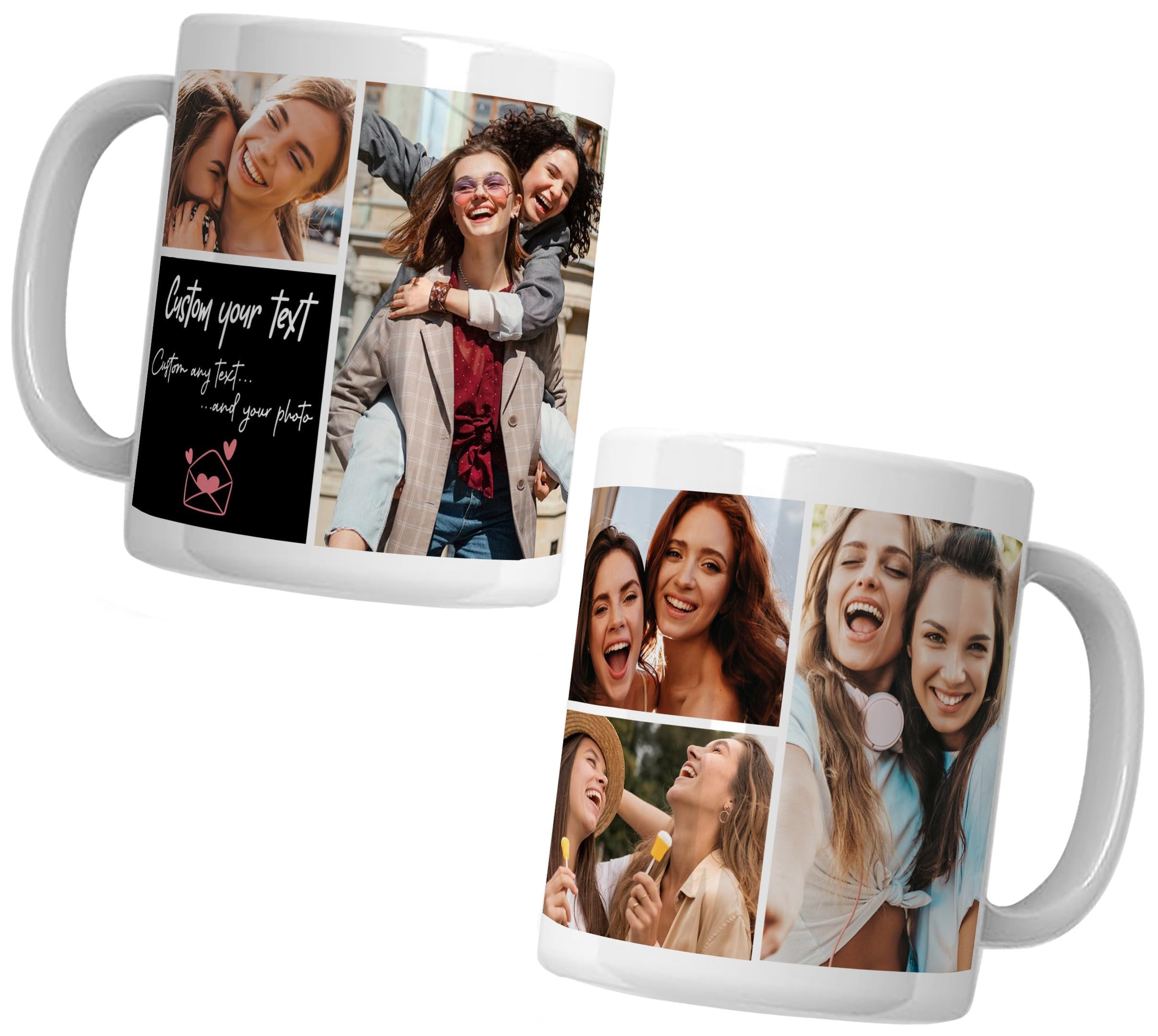 Custom Mug with Photo Text for Best Friend Sister Mom , Personalized Mug with Picture, 11oz 15oz Ideal Mug Gift, Cute Coffee Mugs for Women