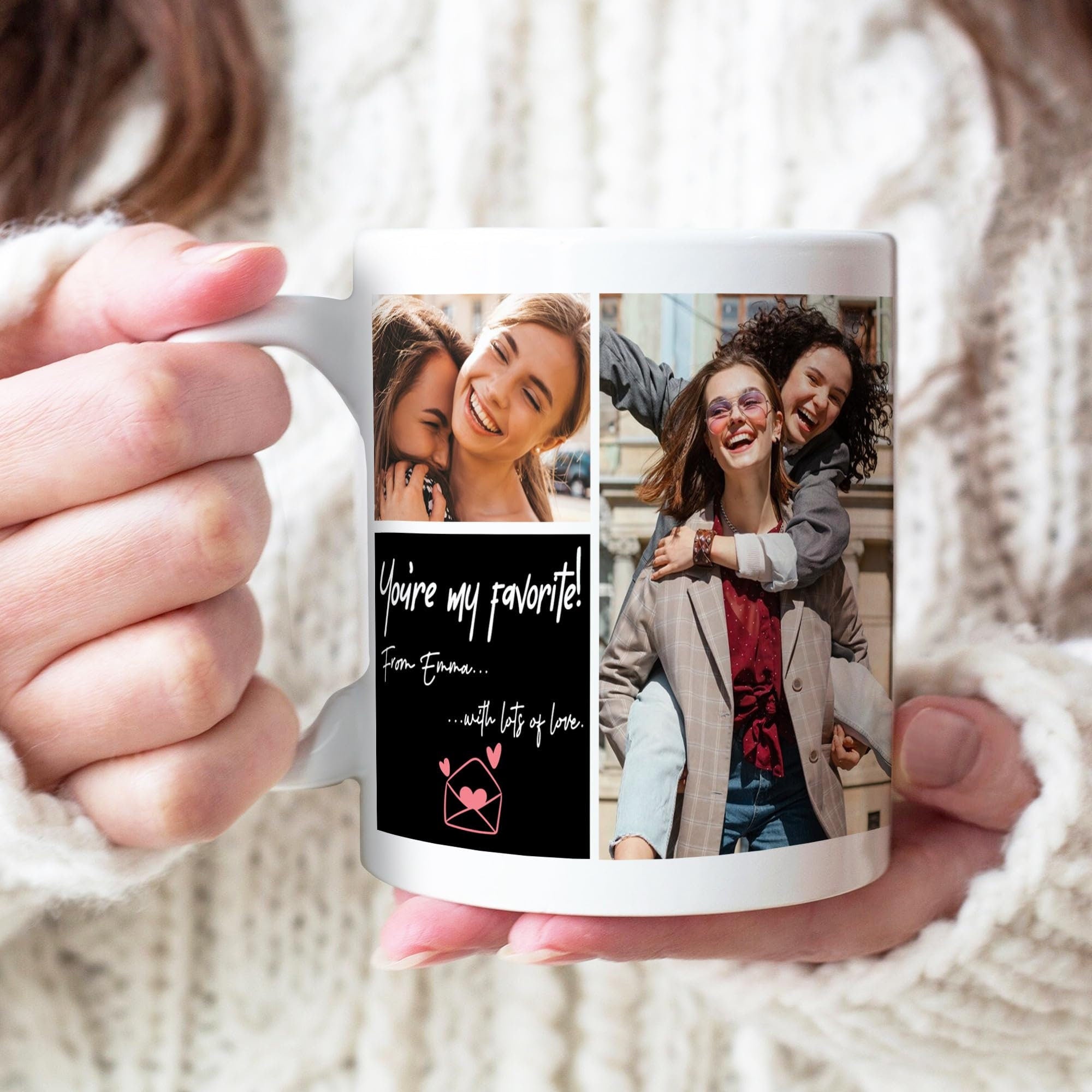 Custom Mug with Photo Text for Best Friend Sister Mom , Personalized Mug with Picture, 11oz 15oz Ideal Mug Gift, Cute Coffee Mugs for Women