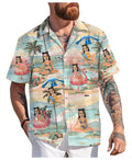 Custom Hawaiian Shirt with Face for Men Women, Personalized Hawaiian Gifts for Girlfriend Boyfriend Couple, Tropical Beach Button Down Shirt