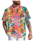 Custom Hawaiian Shirt with Face for Men Women, Personalized Hawaiian Gifts for Girlfriend Boyfriend Couple, Tropical Beach Button Down Shirt