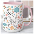 Personalized Mama Mug Gifts with Kid's Hands and Names Custom, Customized Mothers Day Coffee Cups Gift for Mom Grandma Mama Nana Mimi Gigi
