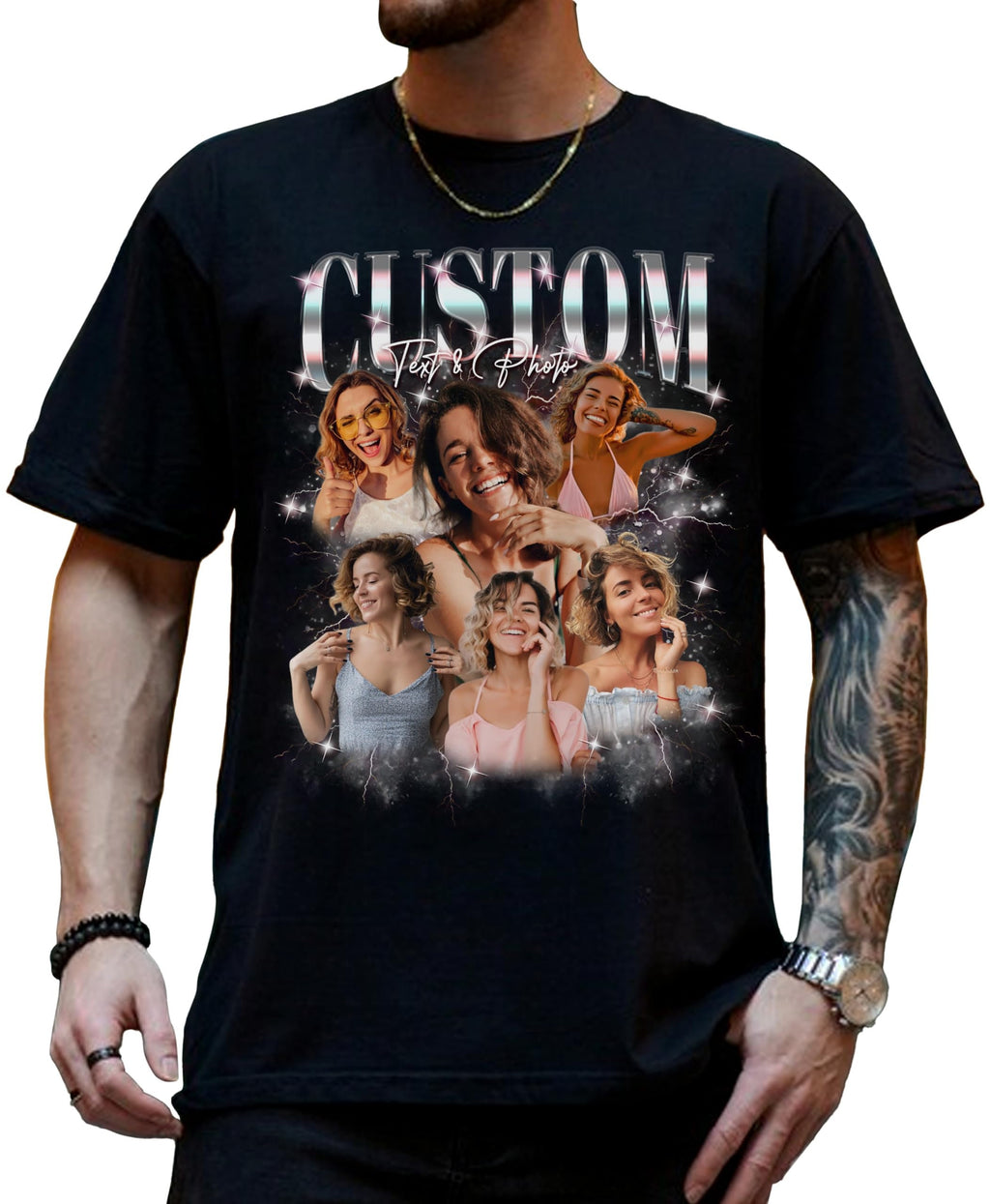 Custom Your Own Rap Tee, Personalized Shirts with your Photo, Custom Photo Shirt for Boyfriend Girlfriend, Custom Vintage Graphic Tshirt