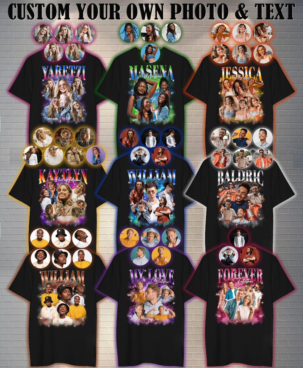 Custom Your Own Rap Tee, Personalized Shirts with your Photo, Custom Photo Shirt for Boyfriend Girlfriend, Custom Vintage Graphic Tshirt