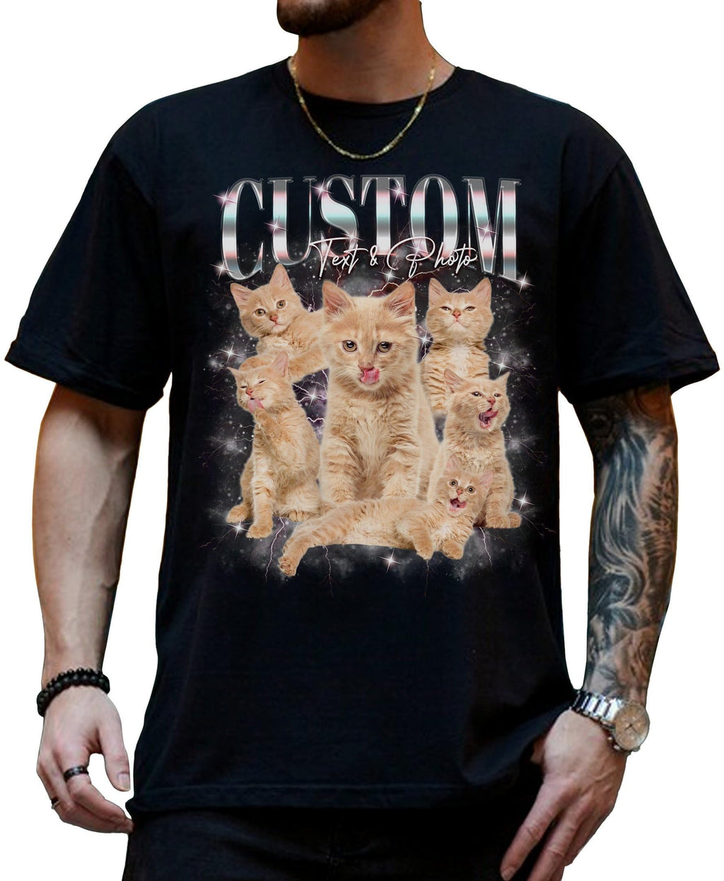 Custom Cat Face Shirt, Custom Your Pet Photo Vintage Graphic Shirts, Personalize Bootleg Retro 90's Tee Gift For Her, Pet Lover Shirt