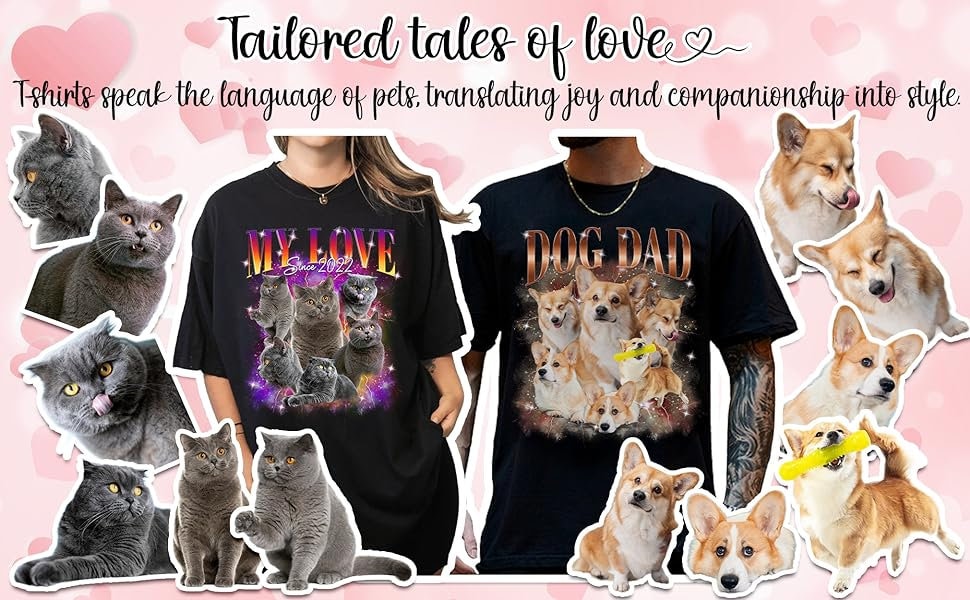 Custom Cat Face Shirt, Custom Your Pet Photo Vintage Graphic Shirts, Personalize Bootleg Retro 90's Tee Gift For Her, Pet Lover Shirt