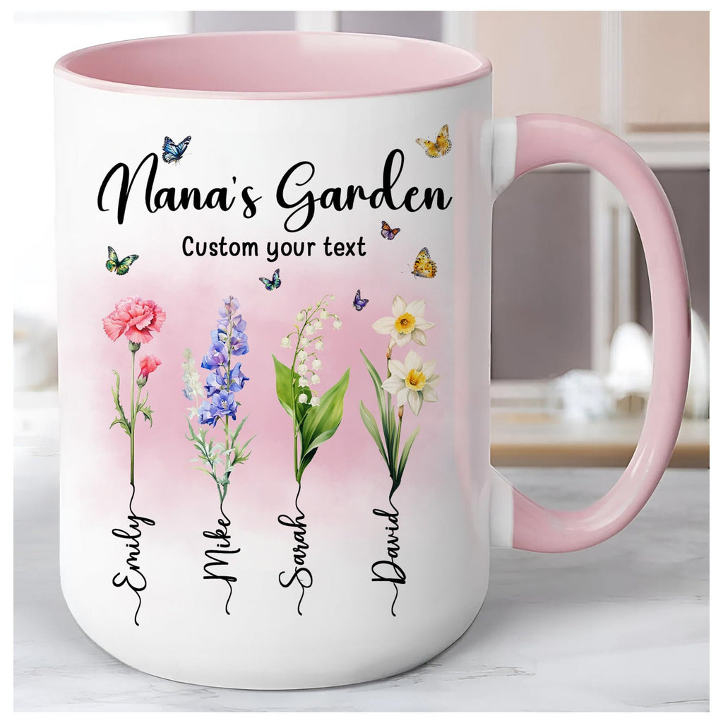 Personalized Grandma Mug with Custom Kid Names and Text, Custom Grandma's Garden Mug, Grandmas Garden With Grandkids Name, Mother's Day Gift