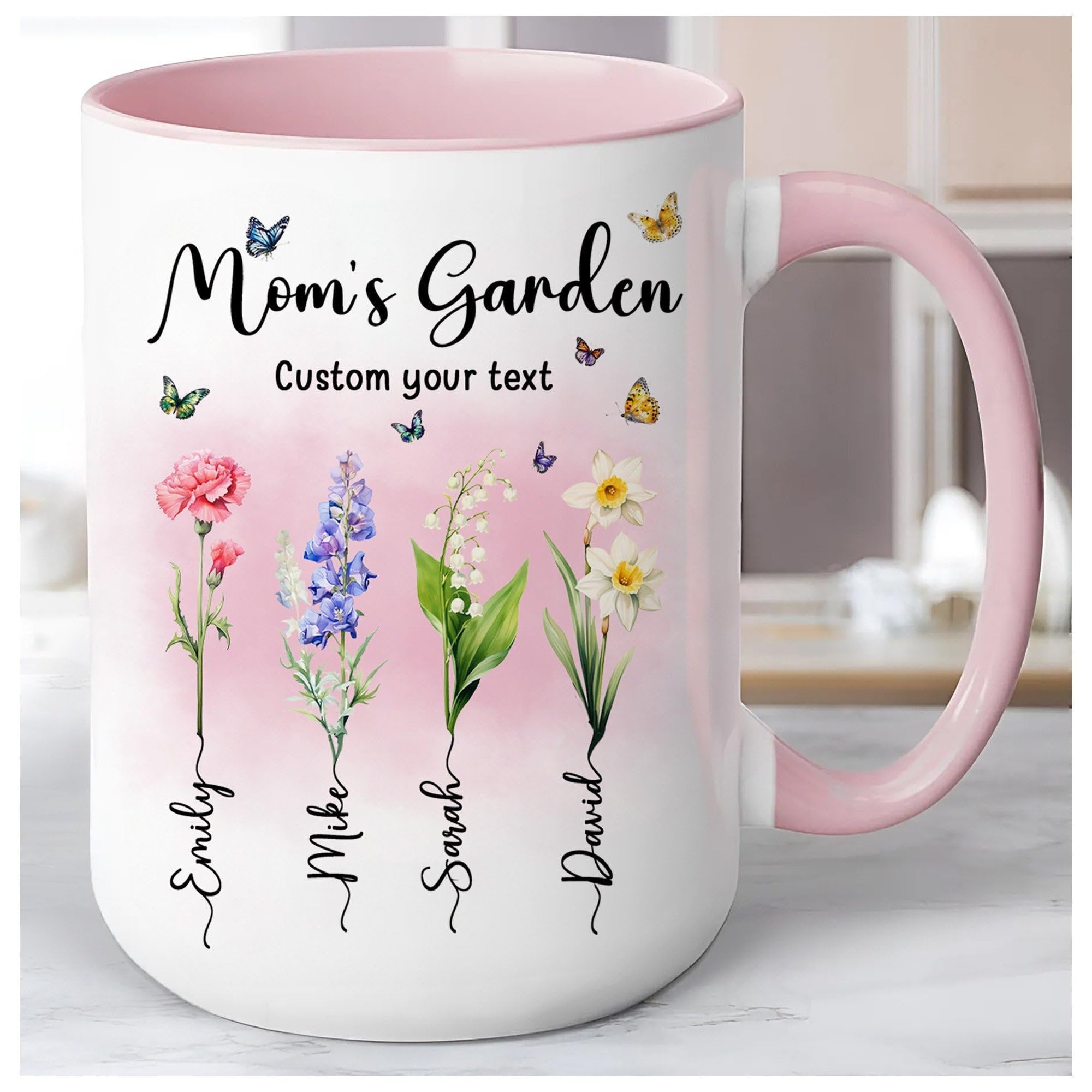 Personalized Grandma Mug with Custom Kid Names and Text, Custom Grandma's Garden Mug, Grandmas Garden With Grandkids Name, Mother's Day Gift