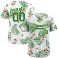 Custom Hawaiian Baseball Jersey with Teamname Name Number, Personalized Hawaiian Shirt for Men Women Youth Button Down Shirt Palm Leaves