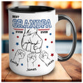 Custom Grandpa Mug with Kid Name, Personalized Mug For Grandpa on Fathers Day, Best Grandpa Mug Ideal Gift From Kid, Dad Mug With Kids Hands